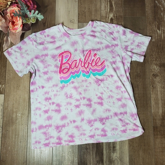 Barbie Women's Tie-Dyed Graphic Short Sleeve Crewneck T-Shirt Size XL EUC - Picture 3 of 14